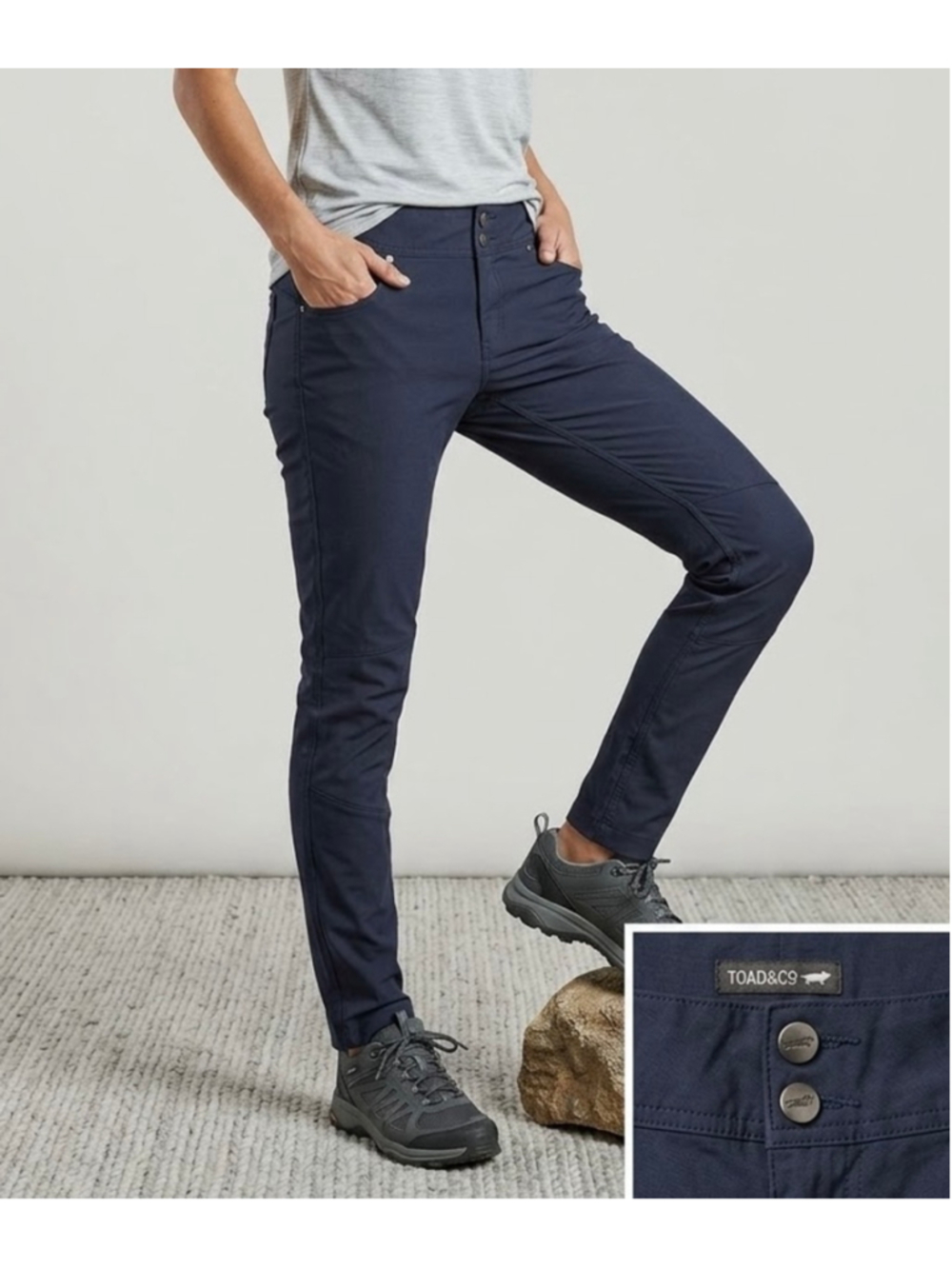 Toad & Co Flextime Skinny Pant Size 8 Dark Blue Navy Hiking Active Outdoor GUC